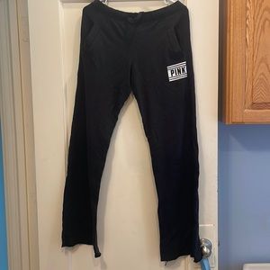 Victoria’s Secret pink boyfriend sweat pants black